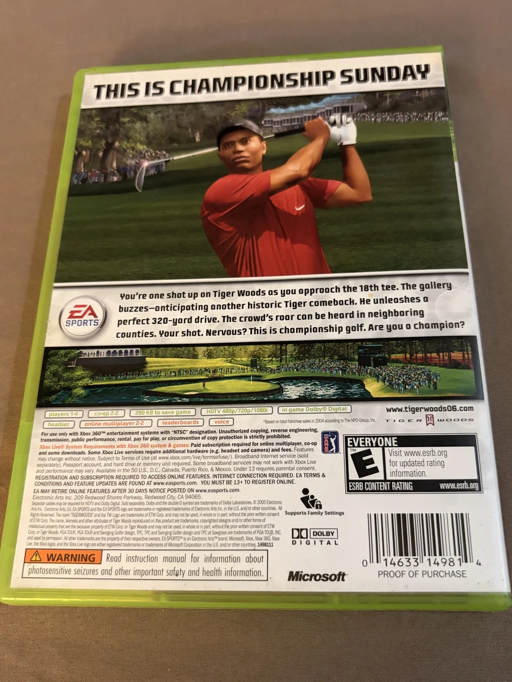 Sony tiger woods